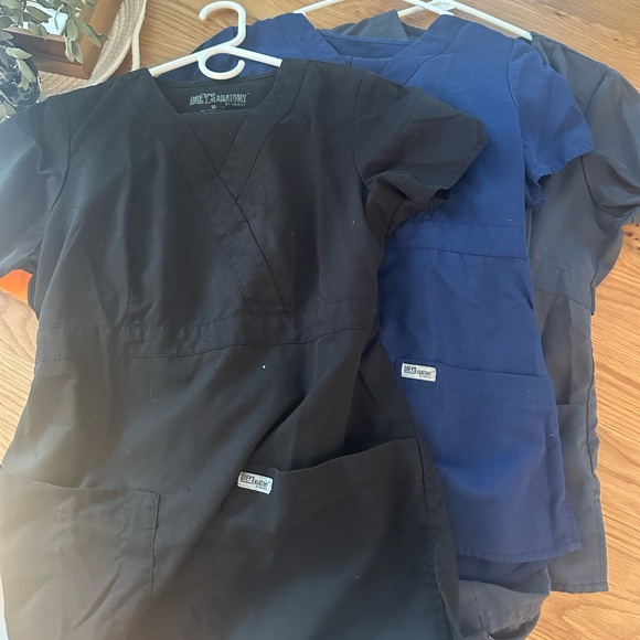 Grey's Anatomy Other - Grey’s Anatomy 3 sets of scrubs black, grey and navy blue bottoms XS tops S